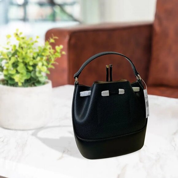 Michael Kors 35S3G6RM8T Medium Reed Bucket Bag in Pebbled Leather In BLACK - Picture 2 of 4